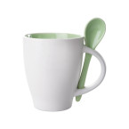 Spoon green white mug 