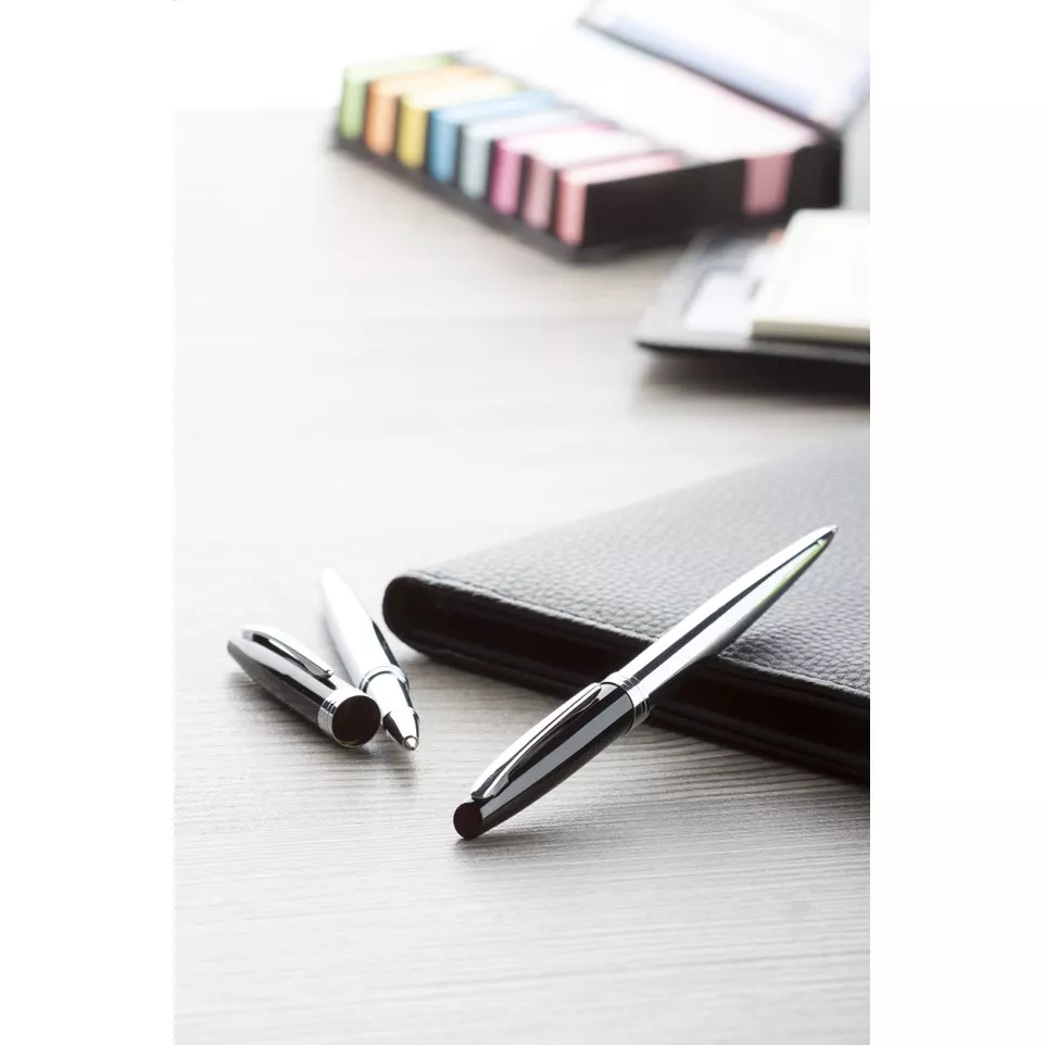 Station silver black pen set 