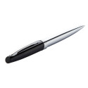 Center silver black ballpoint pen 
