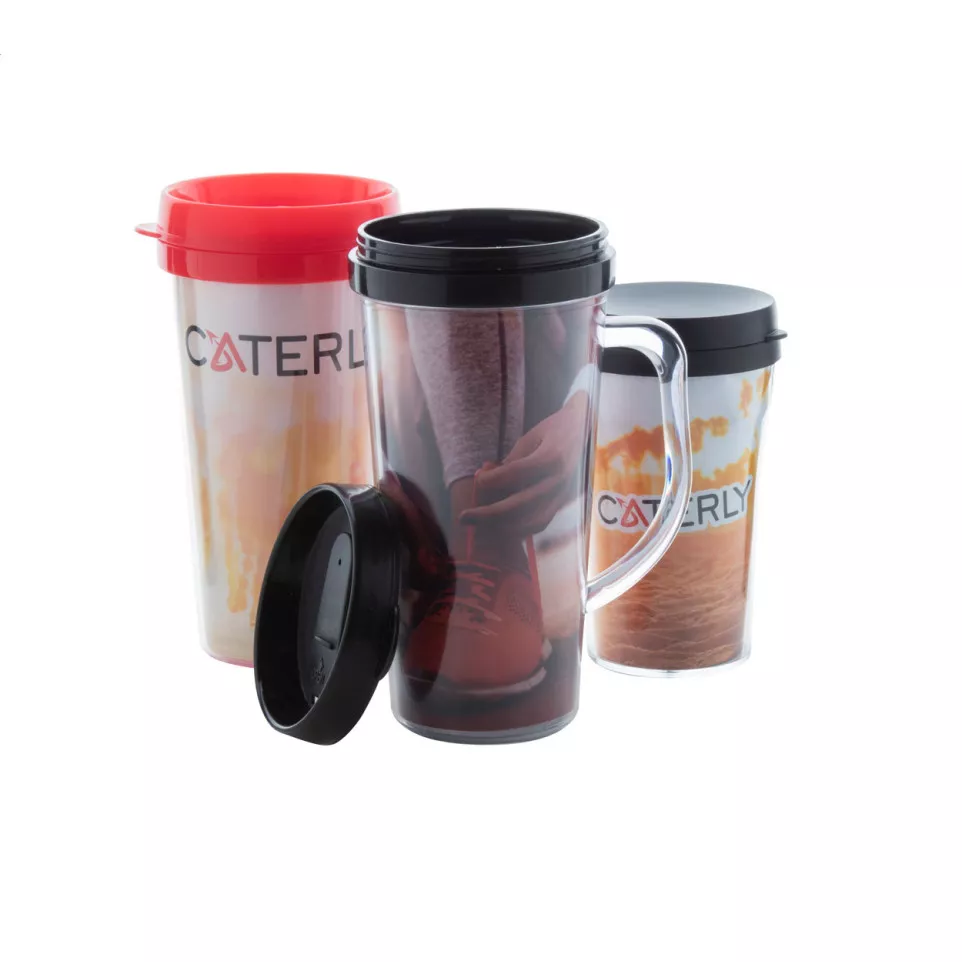 Poster rouge  mug thermos 