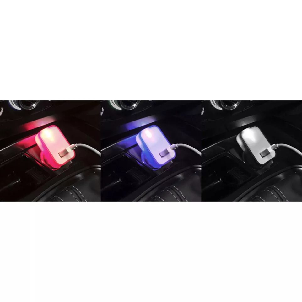 Waze blue white USB car charger 
