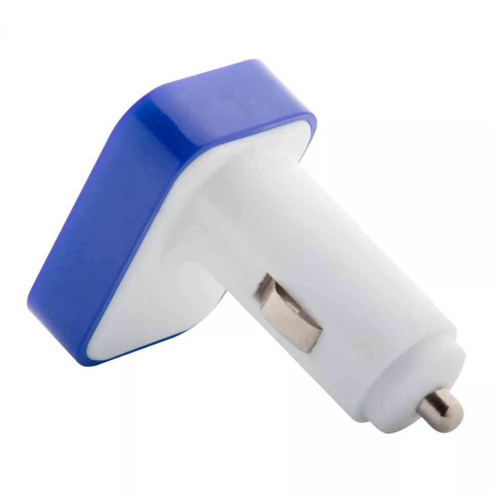 Waze blue white USB car charger 