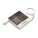 Level white  tape measure with keyring 