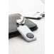 Magellan white  keyring with compass 