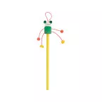 Farm yellow green wooden pencil, frog 