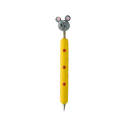 Zoom jaune  stylo avec animal, souris 