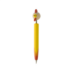 Zoom geel  pen met figuurtje, haan 