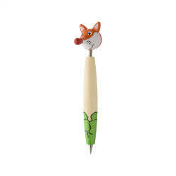 Zoom beige  stylo à bille avec animal, renard 