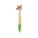 Zoom beige  stylo à bille avec animal, renard 