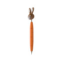 Zoom orange  stylo à bille avec animal, lapin 