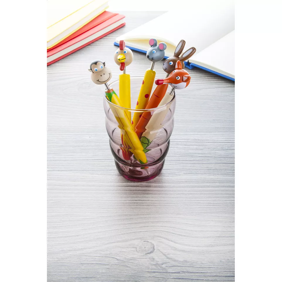 Zoom oranje  pen met figuurtje, konijn 