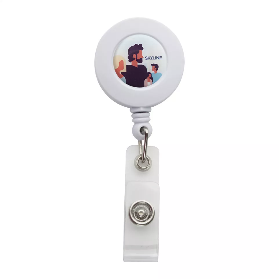 Slope white  badge holder 