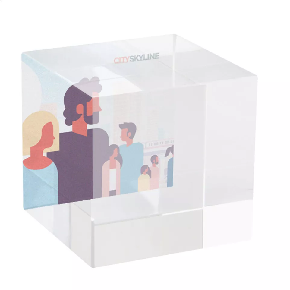Tampa transparent  cube en verre 