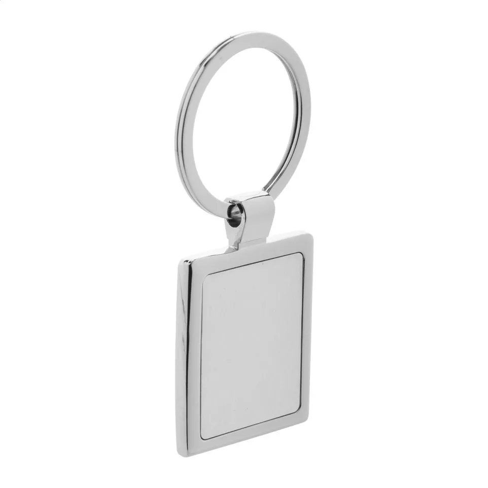 Rectangle argenté  porte-clés 