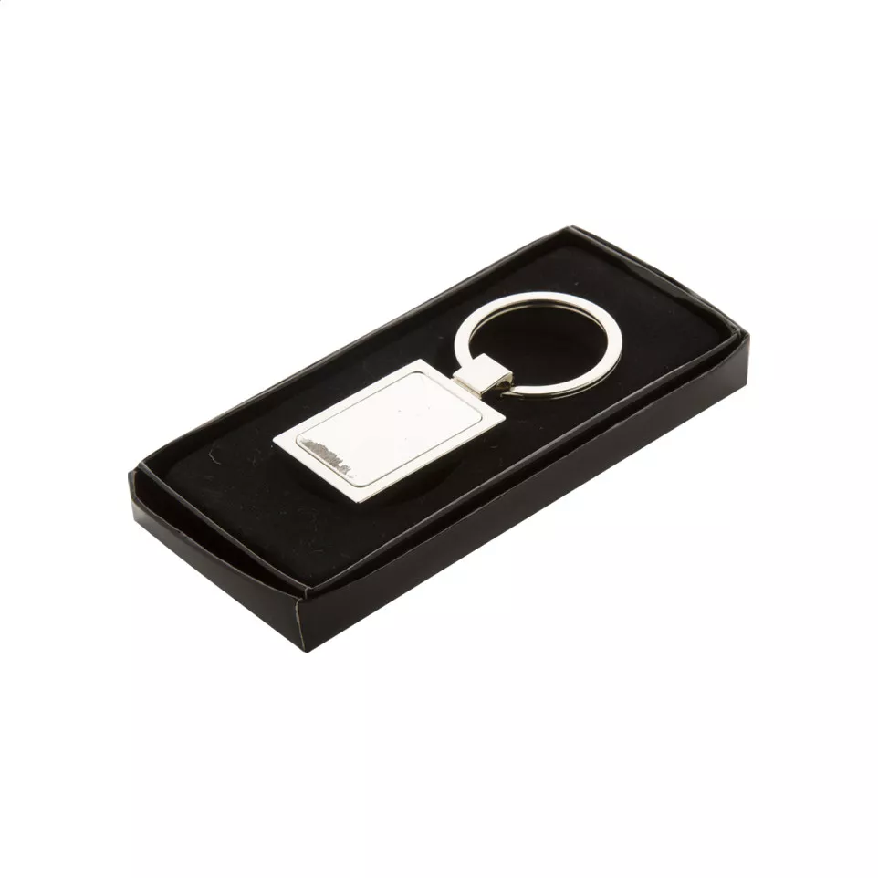 Rectangle zilver  sleutelhanger 