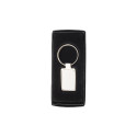 Rectangle argenté  porte-clés 