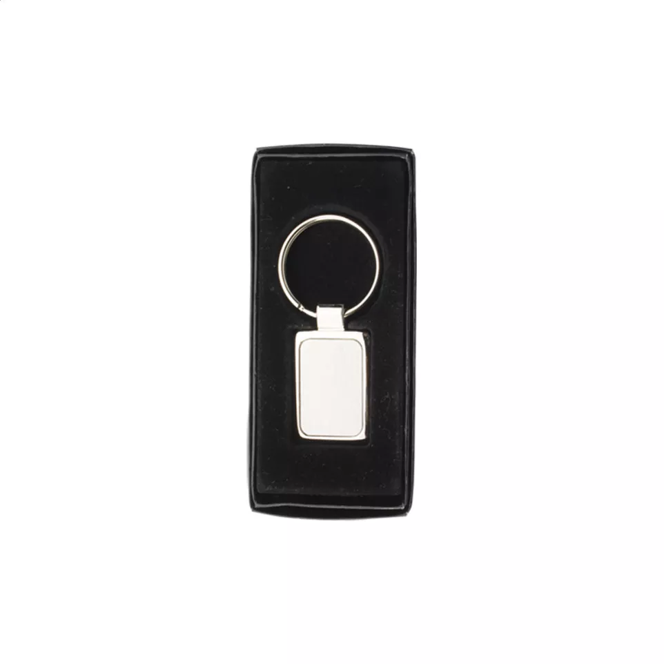 Rectangle argenté  porte-clés 