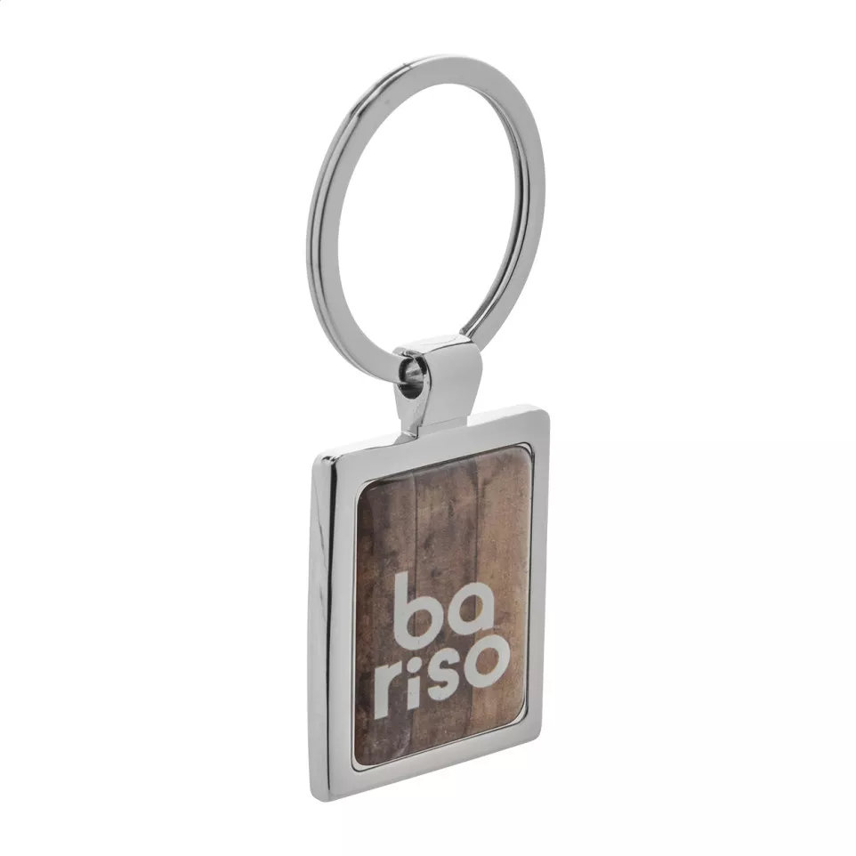Rectangle argenté  porte-clés 