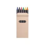 Liddy zwart beige 6 waskrijtjes in een kartonnen doosje 