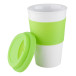 Soft Touch lime groen wit mok met siliconen grip 