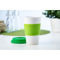 Soft Touch vert citron blanc mug en céramique et silicone 