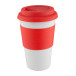 Soft Touch rood wit mok met siliconen grip 