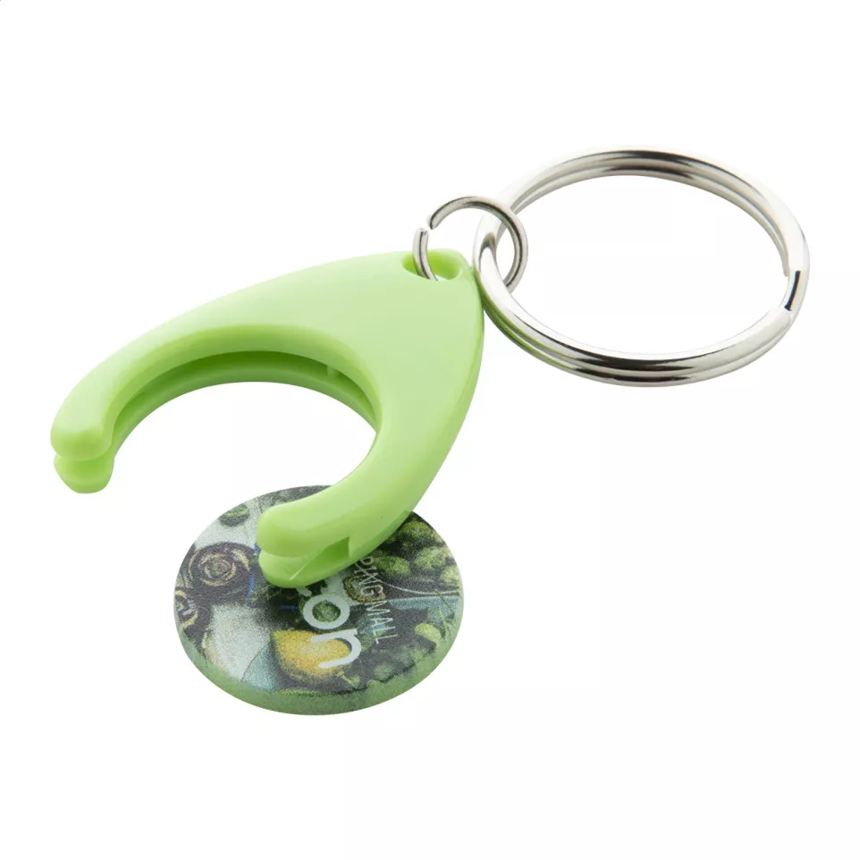 Nelly vert  porte-clés jeton pour caddy 