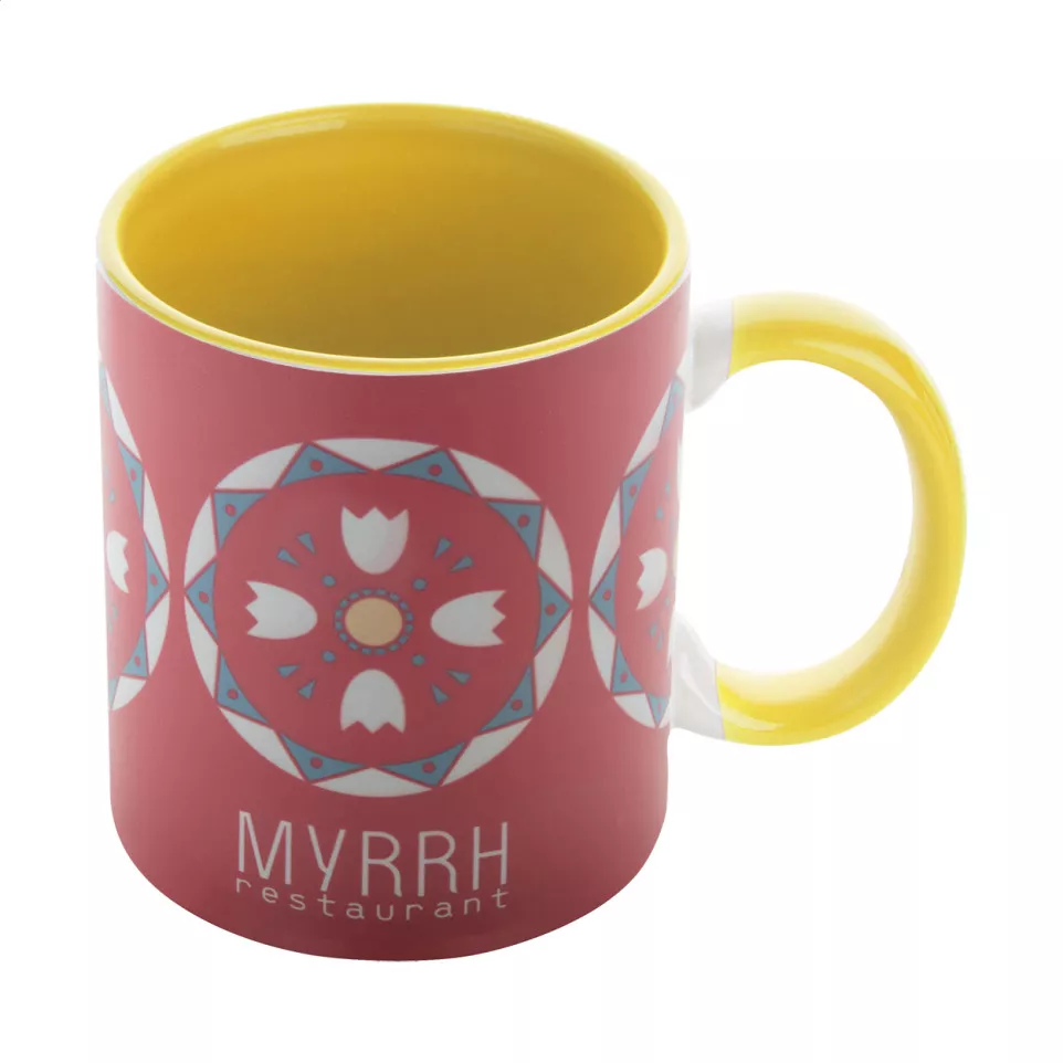 InnoColour yellow white sublimation mug 