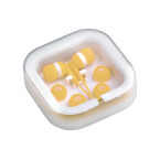 Clarin white yellow earphones 