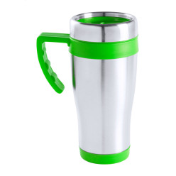 Caprol Plus lime groen zilver thermosbeker 