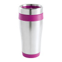 Caprol fuchsia zilver thermo beker 