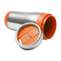 Caprol oranje zilver thermo beker 