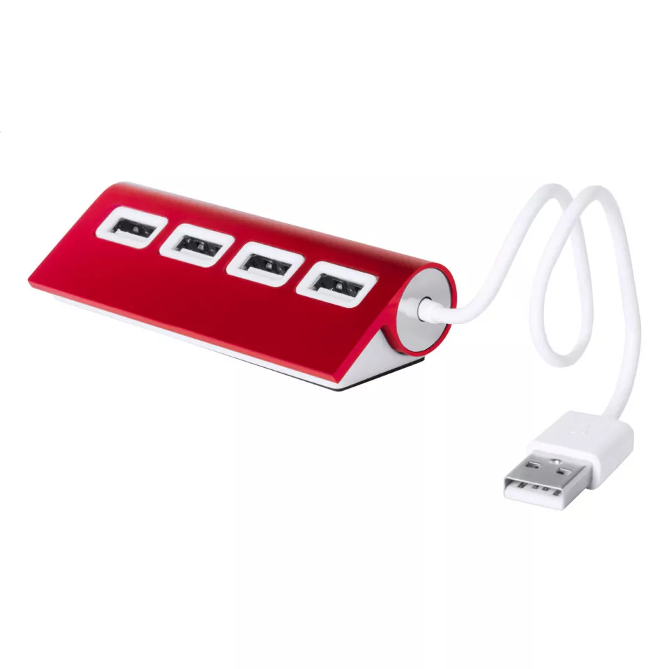 Wudge red white USB hub 
