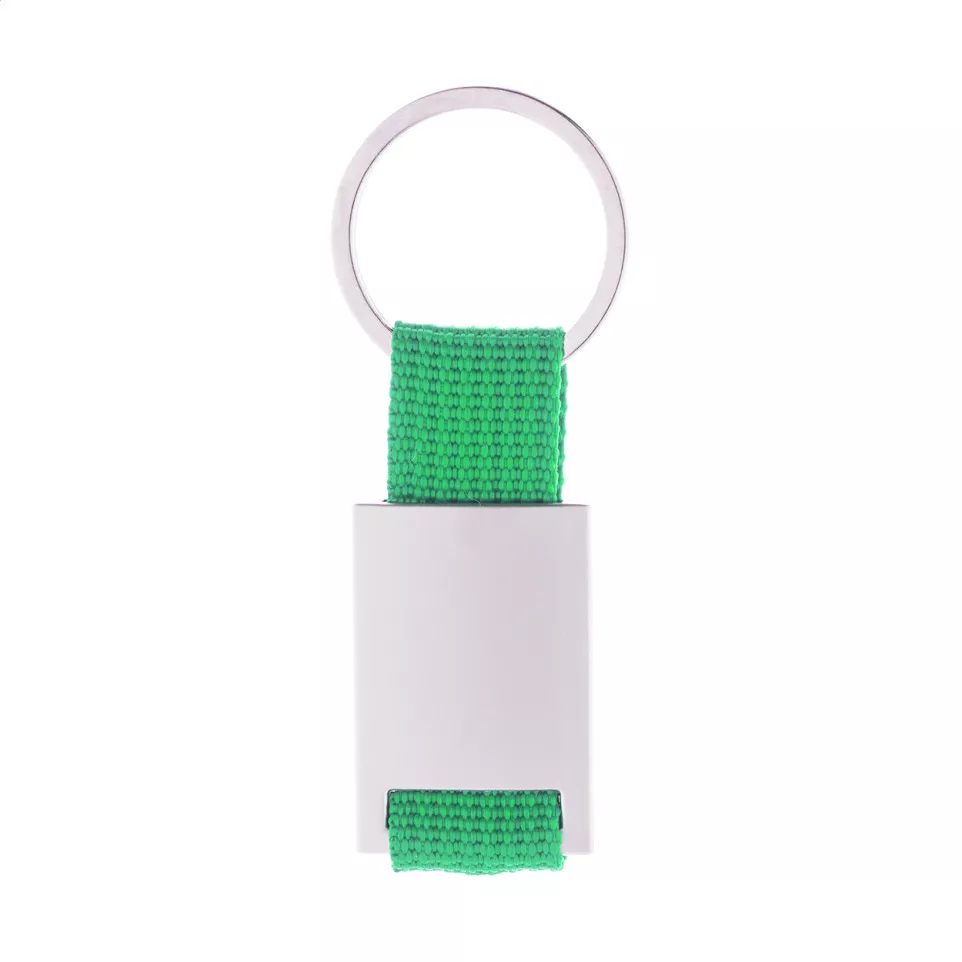 Poxil green silver keyring 