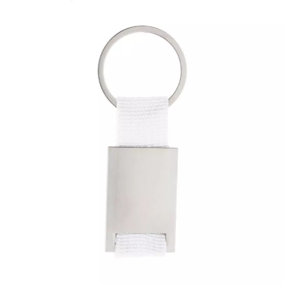 Poxil white silver keyring 