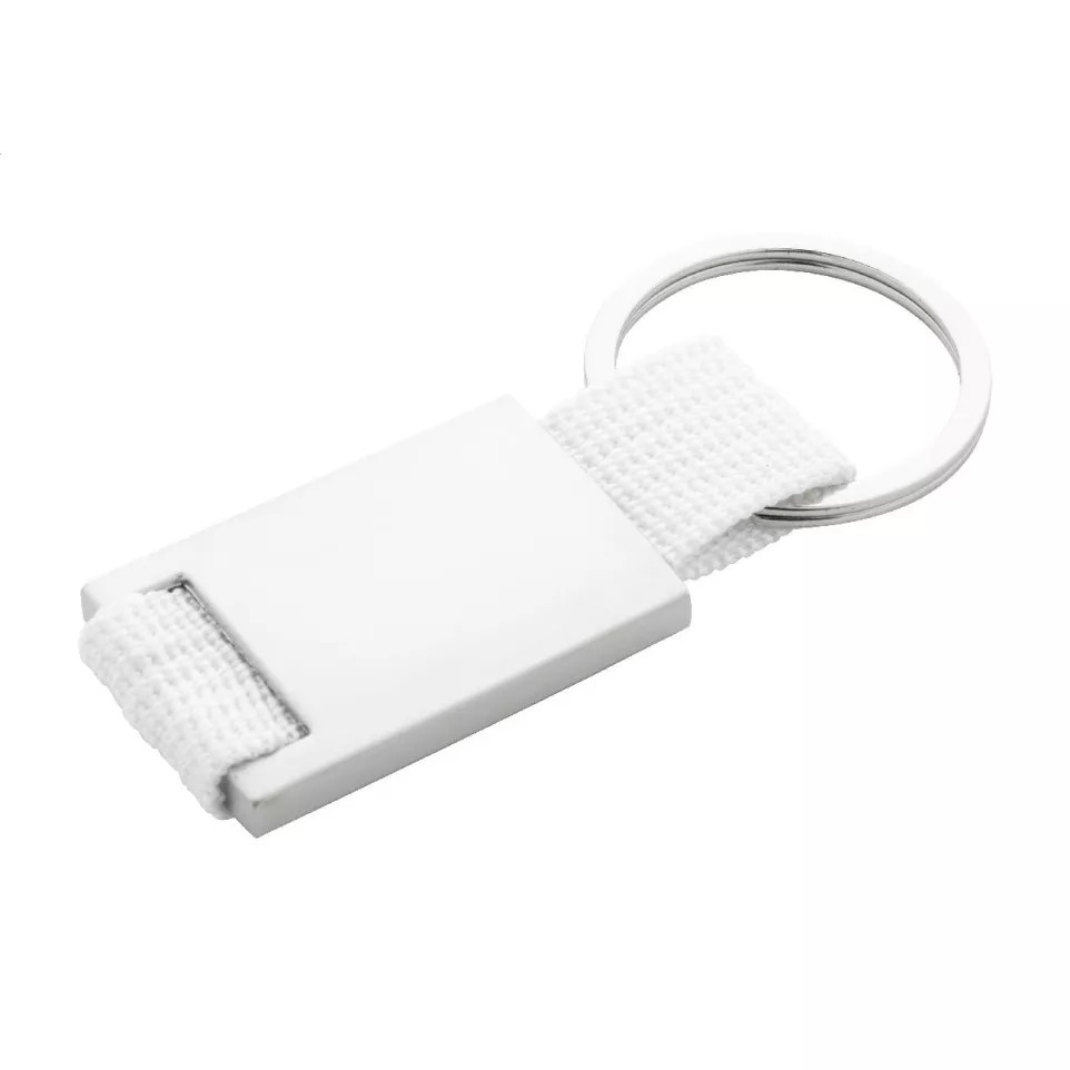 Poxil white silver keyring 