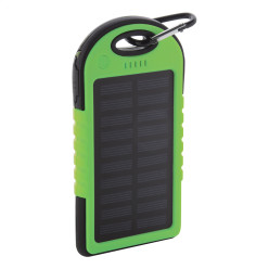Durabank groen  USB power bank met zonne energie lader 