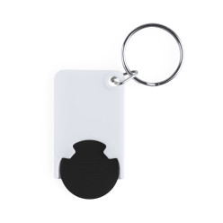 Trolex black white trolley coin keyring 