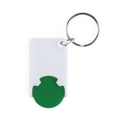 Trolex green white trolley coin keyring 