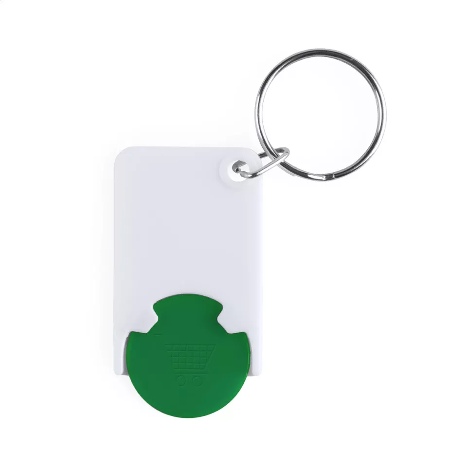 Trolex green white trolley coin keyring 