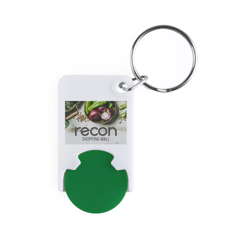 Trolex green white trolley coin keyring 