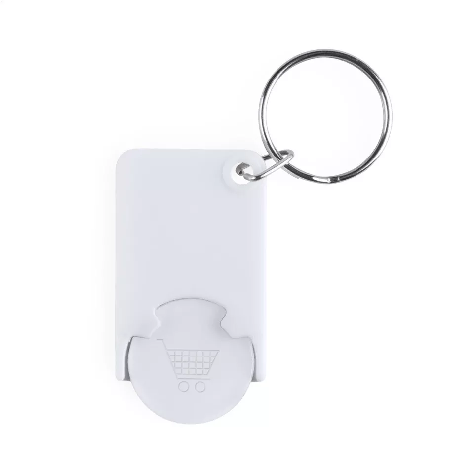 Trolex white white trolley coin keyring 