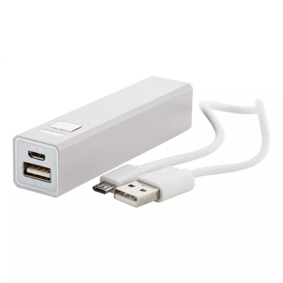 Balzur white  USB power bank 