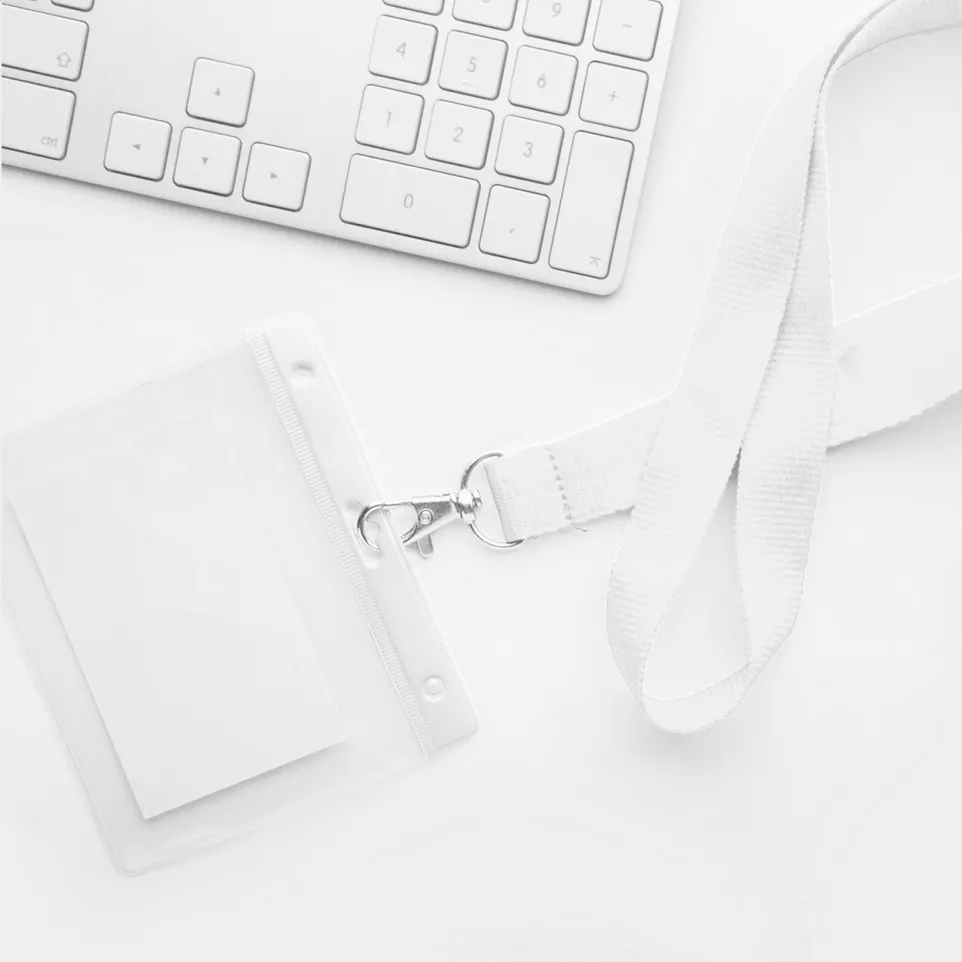 Bahhol white transparent badge holder 