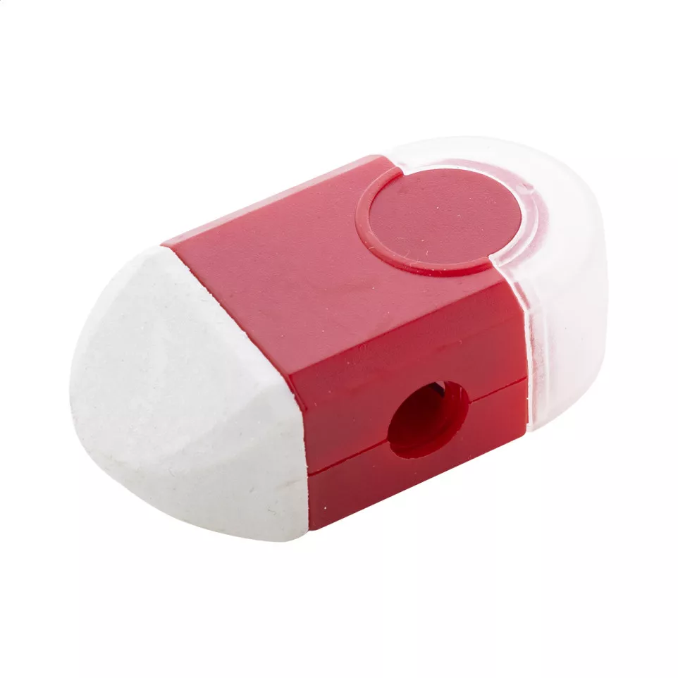 Pencix rood wit puntenslijper/gum 