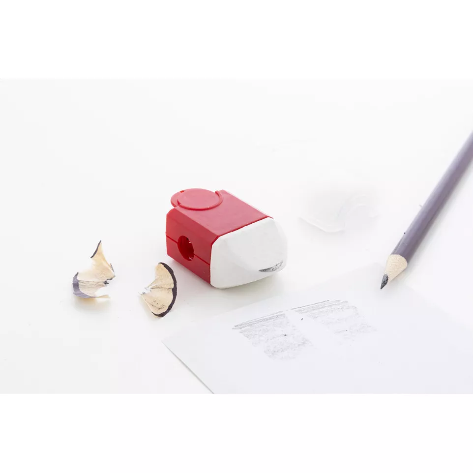Pencix rood wit puntenslijper/gum 