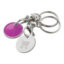 Eurocoin fuchsia  winkelwagenmuntje sleutelhanger 