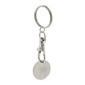 Eurocoin blauw  winkelwagenmuntje sleutelhanger 