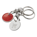 Eurocoin red  trolley coin keyring 