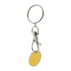 Eurocoin yellow  trolley coin keyring 